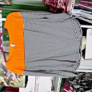 NY COLLECTION SIZE LARGE PETITE STRIPED TOP Color Pop